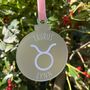 Taurus Zodiac Star Sign Christmas Decoration, thumbnail 1 of 5