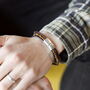 Men's Personalised Brown Leather Stainless Steel Tigers Eye Bracelet, thumbnail 2 of 6