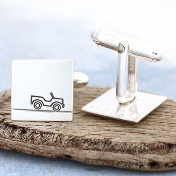 Personalised Car Cufflinks. Gift For Dad, 8 of 10