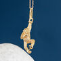 Yellow Gold Plated Cheeky Monkey Necklace, thumbnail 2 of 10