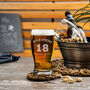 Personalised Father's Day Football T Shirt Name Engraved Pint Glass, thumbnail 2 of 2