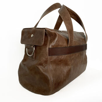Handcrafted Brown Travel Bag, 3 of 8