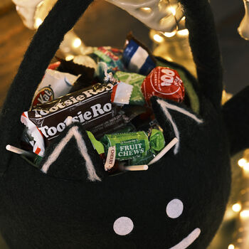 Halloween Felt Bat Basket For Trick Or Treating, 3 of 4