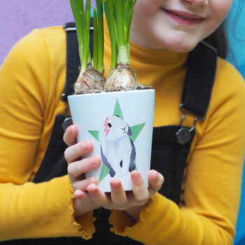 Bunny Rabbit Personalised Plant Pot With Carrot Seeds, 2 of 7