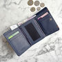 Women's Navy Leather Purse Rfid Secure, thumbnail 3 of 3
