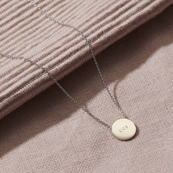 Personalised 9ct Gold Message Disc Necklace, 5 of 7