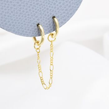 Sterling Silver Hoop Earring Linking Chains, 2 of 12