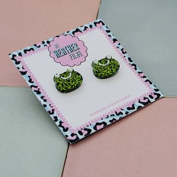 Frog Glitter Stud Earrings, 2 of 5