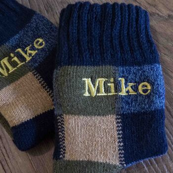 Personalised Thick Warm Wool Mens Bed Socks Gift, 2 of 11