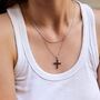 Sterling Silver Burgundy Garnet Cross Pendant, thumbnail 1 of 4