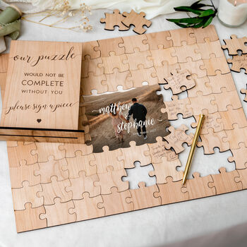 Wedding Puzzle Guestbook Personalised With Custom Photo, 6 of 10