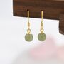 Natural Jade Hook Earrings In Sterling Silver, thumbnail 5 of 12