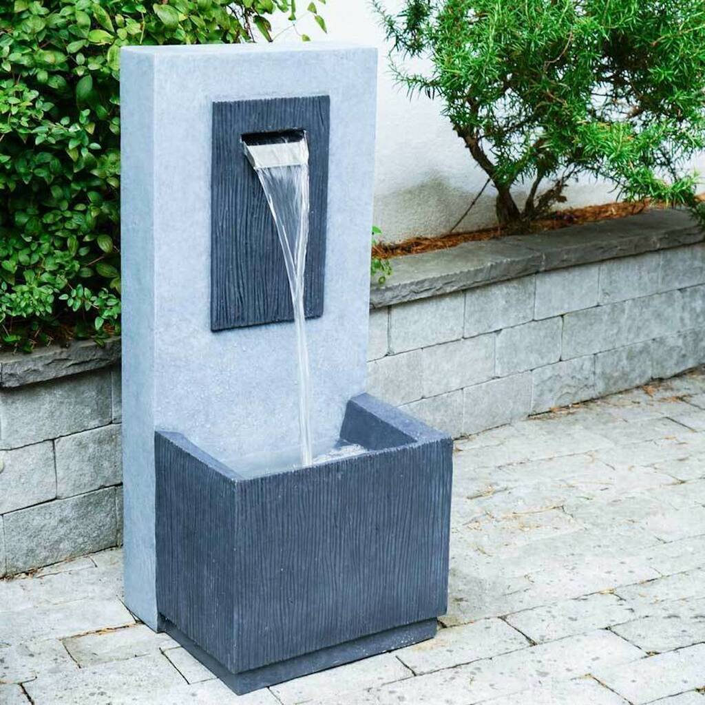 Large Cascading Outdoor Water Feature Grey By Lime Lace