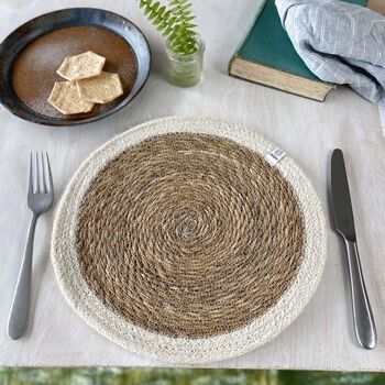 Respiin Set Of Six Seagrass And Jute Tablemats Naturals, 7 of 9
