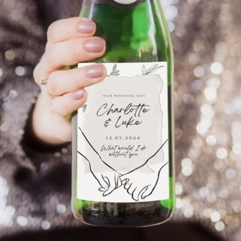Personalised Stunningly Simple Wedding Champagne Label, 2 of 4
