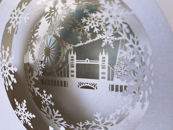 Snow Globe London Skyline 3D Pop Up Card, 2 of 5