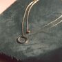 Layered Gold Circle Pendant Necklace With Double Chain, thumbnail 1 of 7
