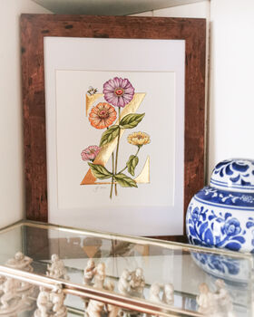 Z Is For Zinnia Gilded Print, 4 of 7