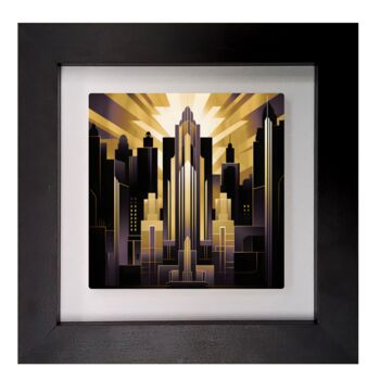 Urban Horizons Art Deco Three Framed Ceramic Art Tile, 4 of 10