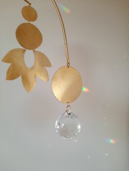 Brass Sunbeam Hanging Crystal Mobile, 7 of 8