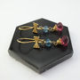 Swiss Blue Topaz And Pink Tourmaline Topaz Earrings, thumbnail 5 of 8