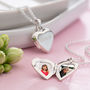 Engraved Sterling Silver Heart Locket Necklace, thumbnail 1 of 7