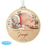 Personalised Tiny Tatty Teddy First Christmas Photo Wooden Christmas Tree Decoration, thumbnail 4 of 4
