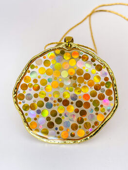 Statement Disco Necklace With Gold Glitter, 4 of 12