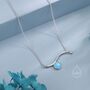 Sterling Silver Blue Opal Wave Pendant Necklace, thumbnail 1 of 12