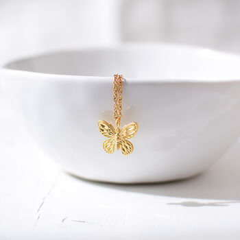 Gold Plated Butterfly Necklace, 2 of 7