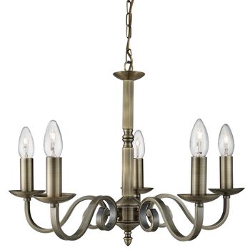 Five Light Candle Style Chandelier, 5 of 7