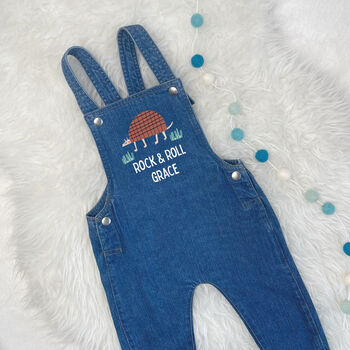 Armadillo Rock And Roll Personalised Kids Dungarees, 3 of 3