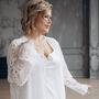Long Sleeved Ivory Lace Bridal Kimono Cape, thumbnail 1 of 9
