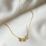 Cz Triple Flower 18k Gold Necklace, thumbnail 1 of 2