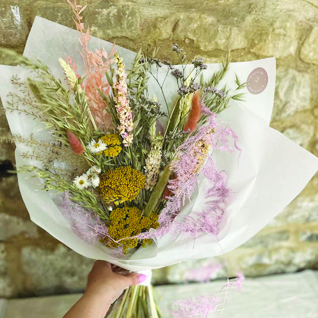 Summer Meadow Dried Flower Bouquet In Two Sizes By Haus of Botanica