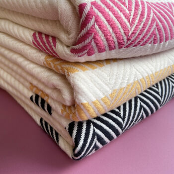 Personalised Soft Cotton Chevron Throw Blanket, 3 of 11