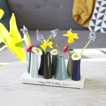 Happy Birthday Multi Stem Personalised Vase Gift, 3 of 10