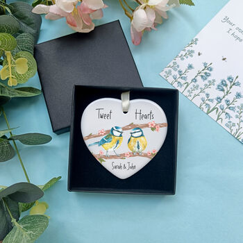 Personalised Blue Tit Valentine's Day Decoration, 3 of 5