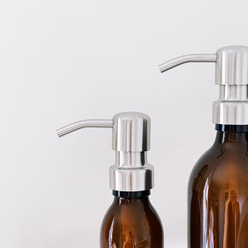 Refillable Amber Bottle With Choice Of Metal Pump Colour, 8 of 10