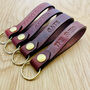 Personalised Spanish Brown Embossed Leather Keyring, thumbnail 6 of 12
