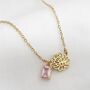 Custom Birth Flower And Gemstone Necklace, thumbnail 1 of 7
