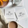 Personalised Mr And Mrs Ceramic Coaster Set For Couples, thumbnail 1 of 10