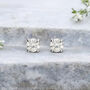 Mini Sterling Silver Moissanite Diamond Stud Earrings, thumbnail 6 of 9