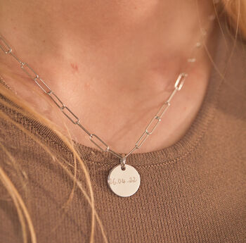 Personalised Disc Dainty Link Chain Necklace, 2 of 7