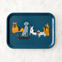 Doggy Friends Small Tray + Blue Tea Towel Gift Set, thumbnail 4 of 7