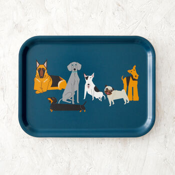 Doggy Friends Small Tray + Blue Tea Towel Gift Set, 4 of 7