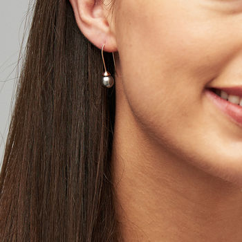 Rose Gold Vermeil Pearl Earrings, 6 of 6