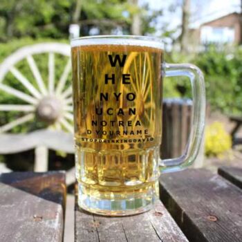 Personalised Opticians Chart Beer Glass Tankard, 2 of 6