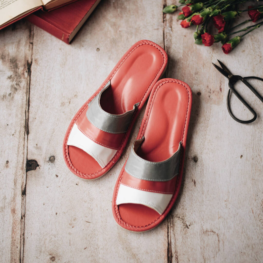 Woman's Red Slip On Slippers, 1 of 8