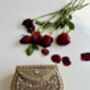 Shiraz Mini Kundan Pink And Gold Clutch, thumbnail 5 of 9